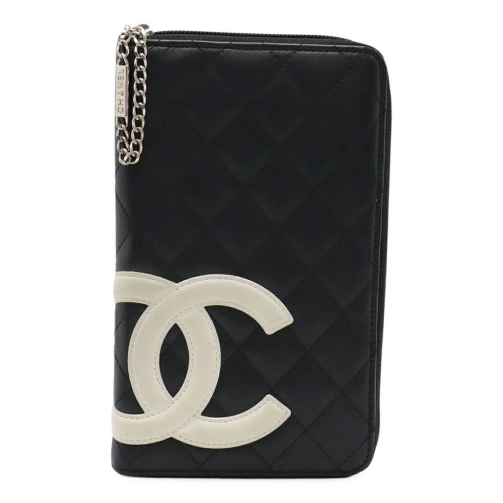 Chanel Cambon Line Leather Zip Wallet Organizer